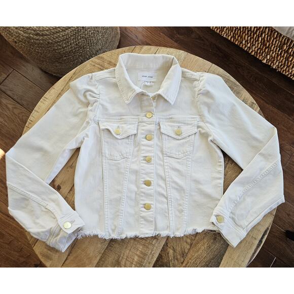 Dear John Jackets & Blazers - Dear John Roselyn Denim Jean Jacket Size Small Cream New Distressed